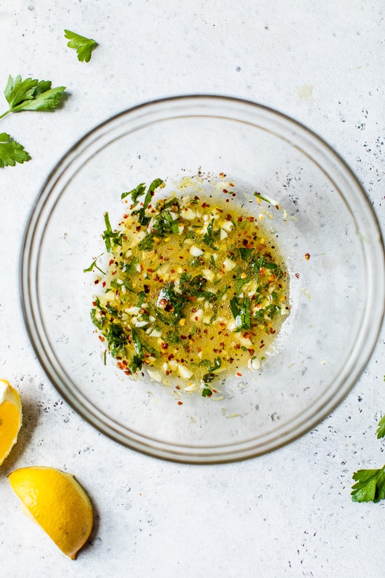 Simple lemon dressing for salad.