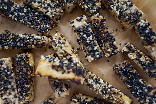 Golden-crusted Sesame Seeded Tofu