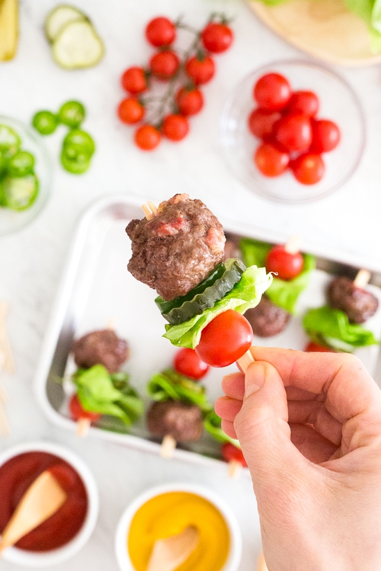 Burgers on a stick for the superbowl.