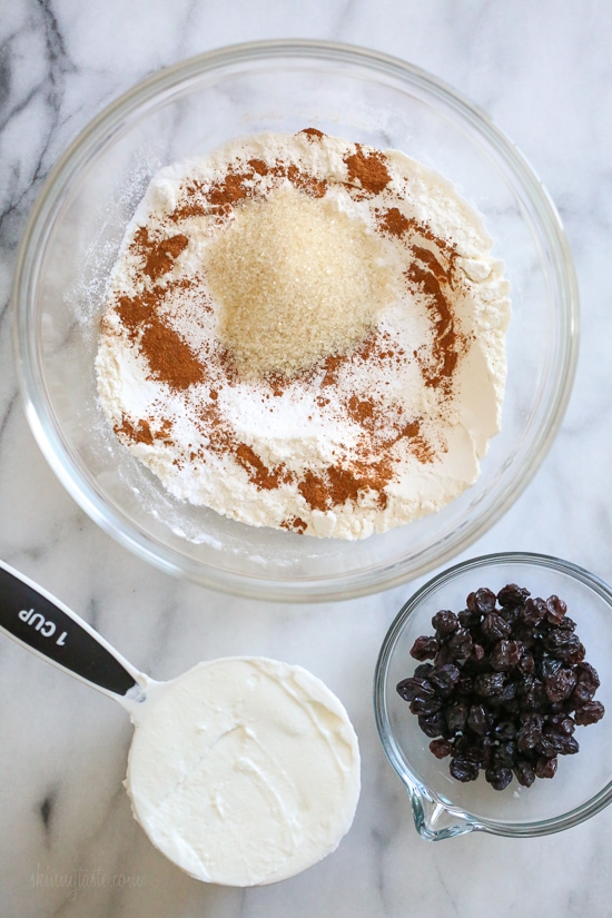 Easy Hot Cross Buns using this easy dough from my Bagel Recipe. No yeast, no boiling, no fancy mixer. Bake them in the oven or in the air-fryer!