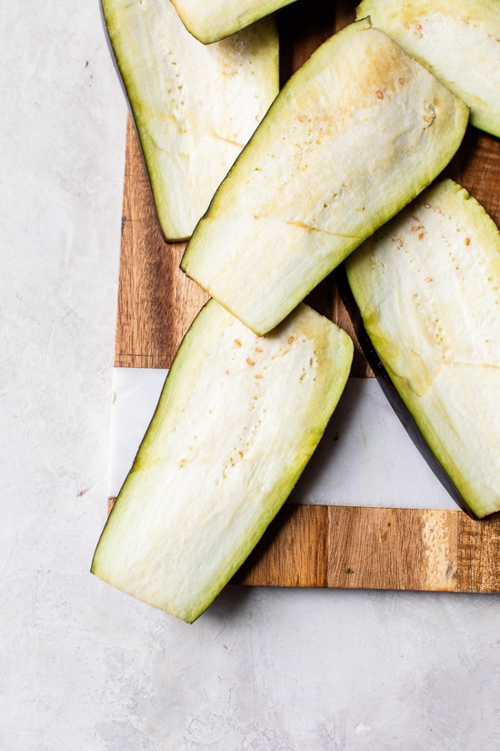 Sliced eggplant