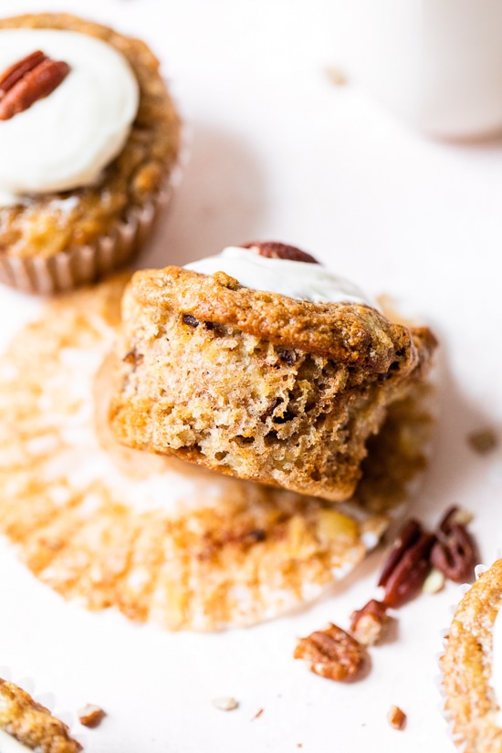 These super moist hummingbird cupcakes are light, full of pineapple, chopped bananas, pecans, cinnamon and spices topped off with a sweet cream cheese frosting.