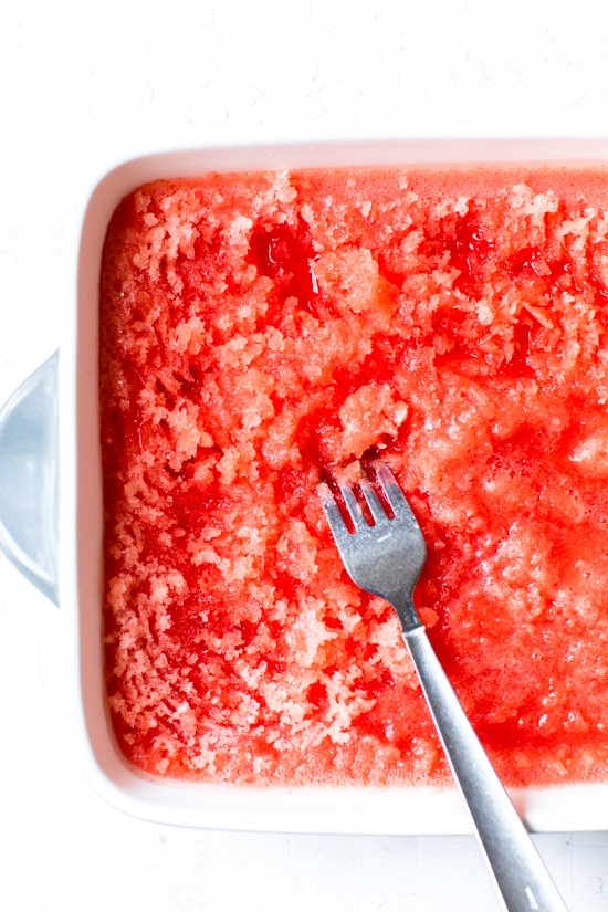 This Boozy Watermelon Lime Granita is part cocktail, part dessert. The perfect, frozen adult treat for hot summer days.