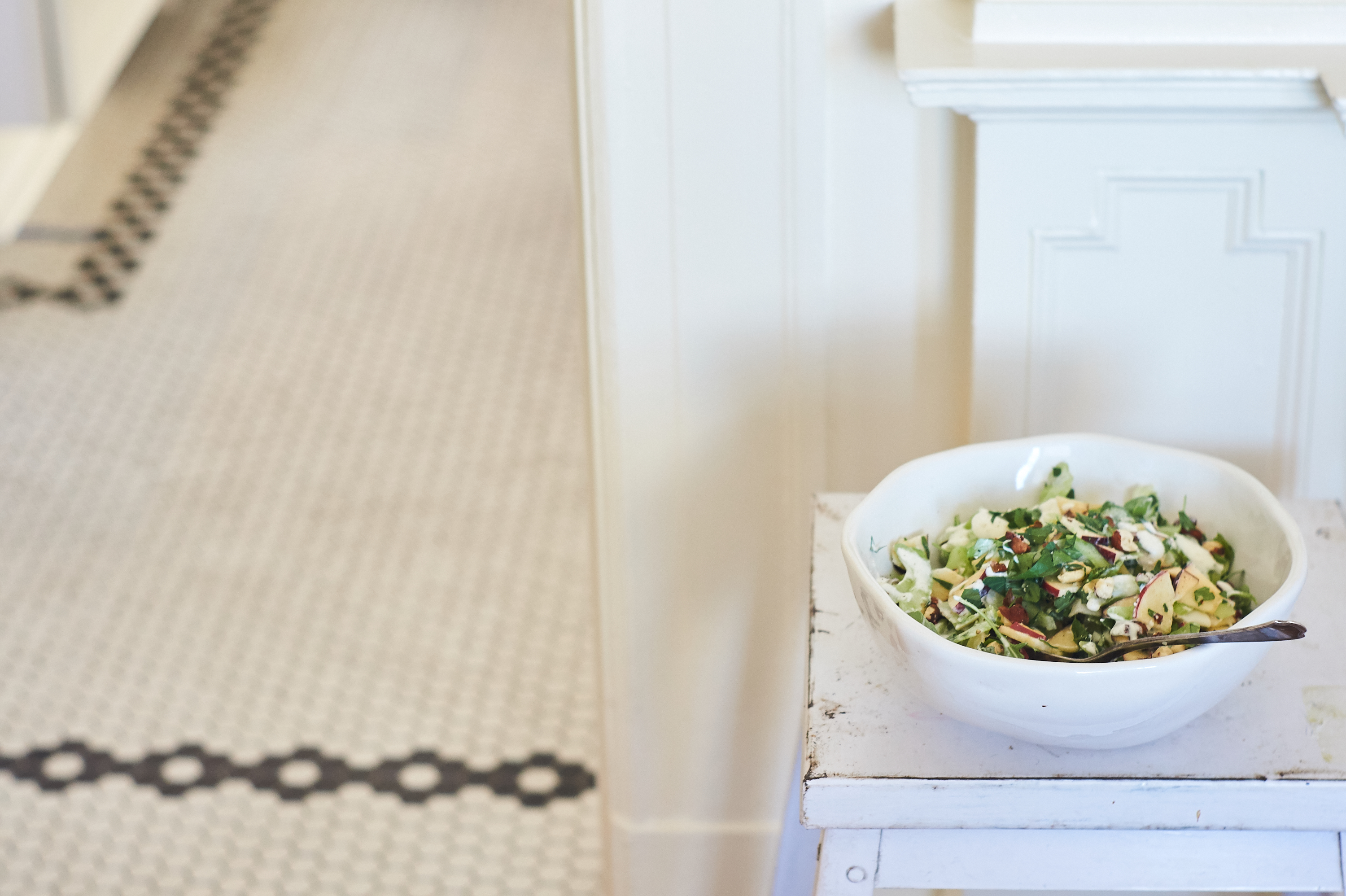 Bowl of Apple Salad in the Kitchen